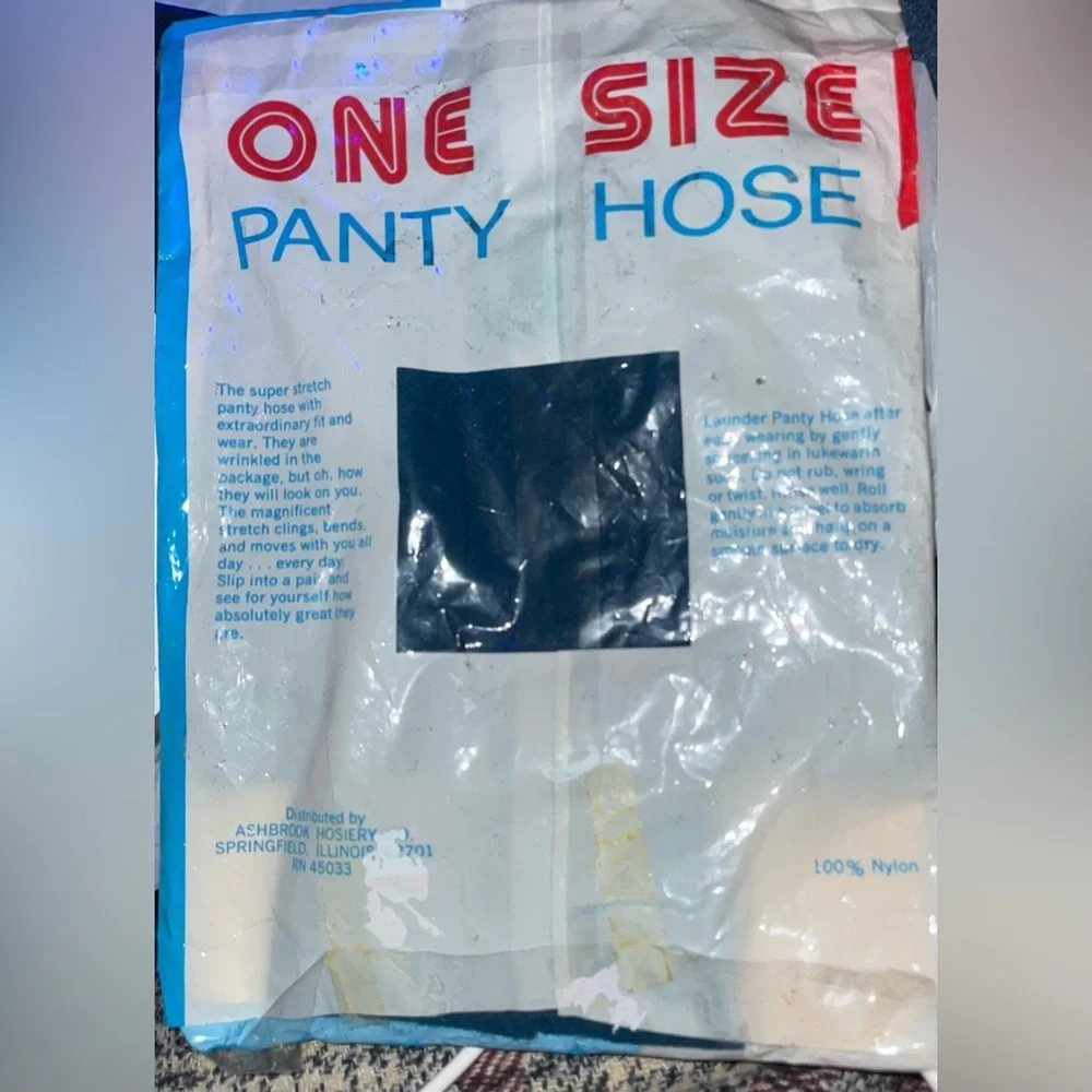 Vtg Lintree Hosiery Stretch Panty Hose 100% Nylon Pantyhose Navy Sheer NWT 1970s